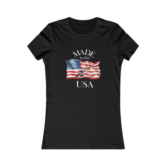 Women's Tee — "Made in the USA" American Flag Patriotic Shirt