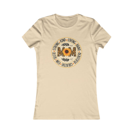 Women's Tee - Sunflower Mom Vibe "Strong • Kind • Loving" Floral Graphic