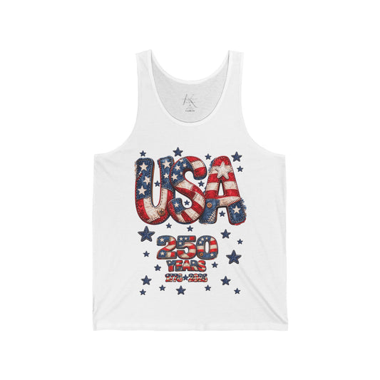 USA 250 Years Patriotic Tank Top —Patriotic Sleeveless Shirt