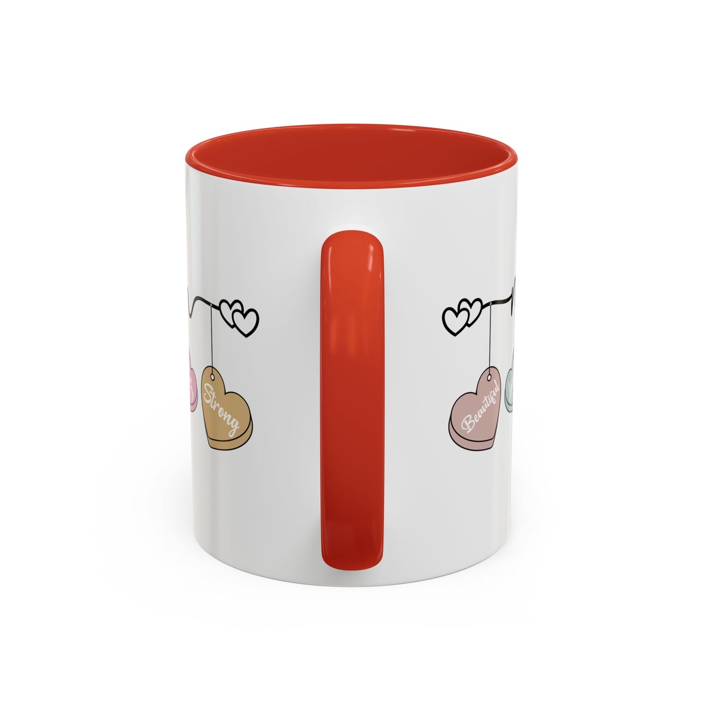 Mother’s Day Heart Charms Accent Coffee Mug — 'Mom' with Loving Words (11/15oz)