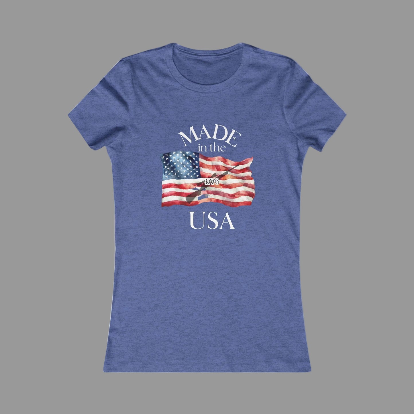 Women's Tee — "Made in the USA" American Flag Patriotic Shirt
