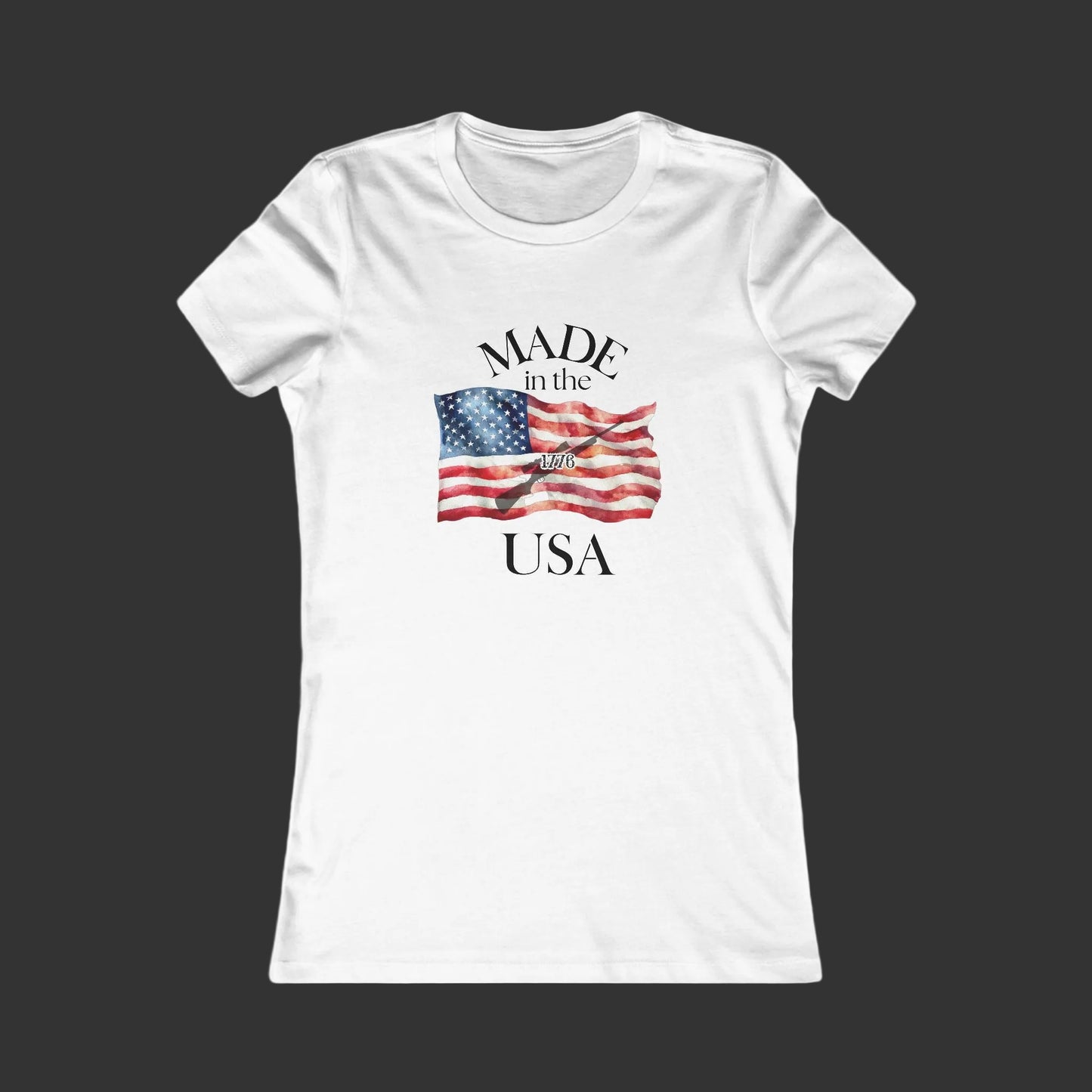 Women's Tee — "Made in the USA" American Flag Patriotic Shirt
