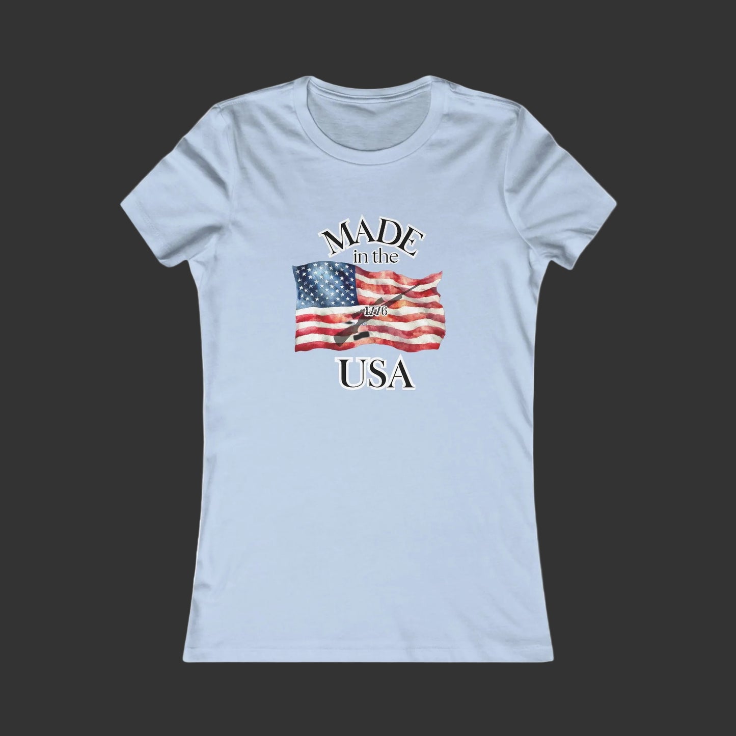 Women's Tee — "Made in the USA" American Flag Patriotic Shirt