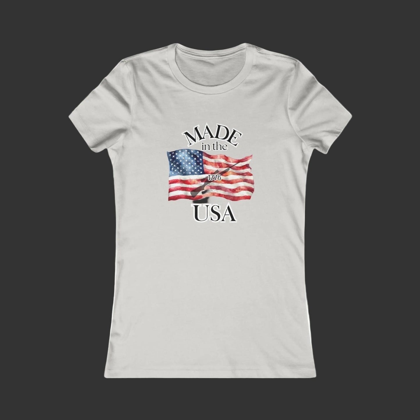 Women's Tee — "Made in the USA" American Flag Patriotic Shirt