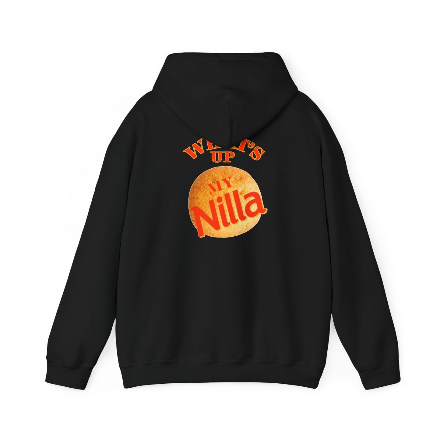 Nilla Wafer Graphic Hoodie - "What's Up My Nilla" Retro Snack Lover Sweatshirt