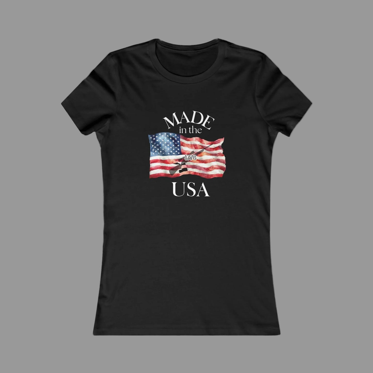 Women's Tee — "Made in the USA" American Flag Patriotic Shirt