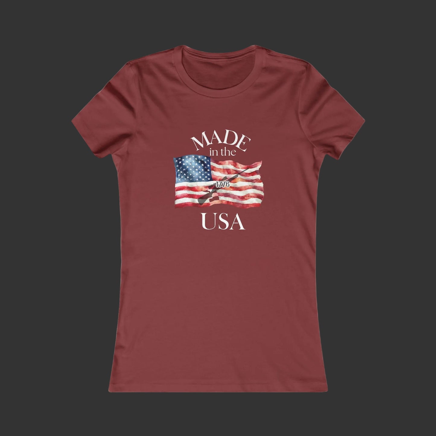 Women's Tee — "Made in the USA" American Flag Patriotic Shirt