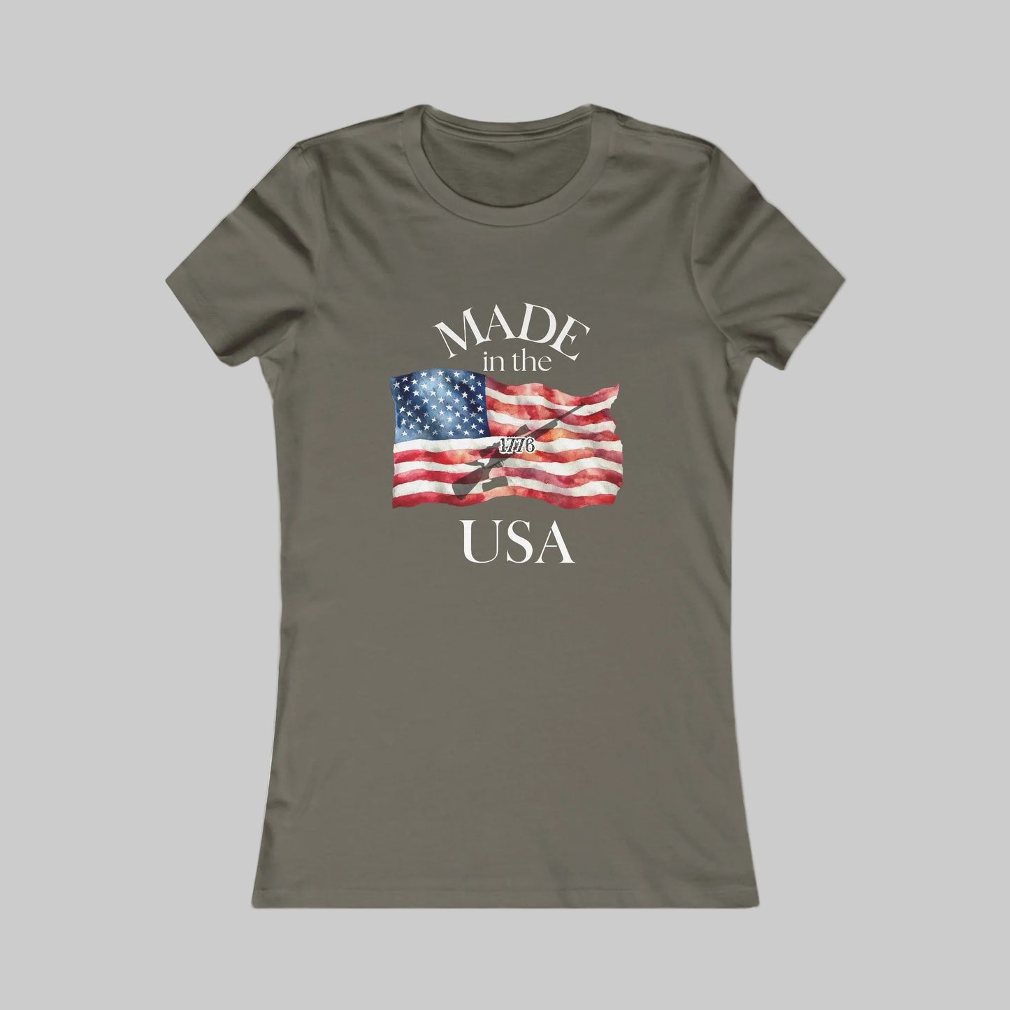 Women's Tee — "Made in the USA" American Flag Patriotic Shirt