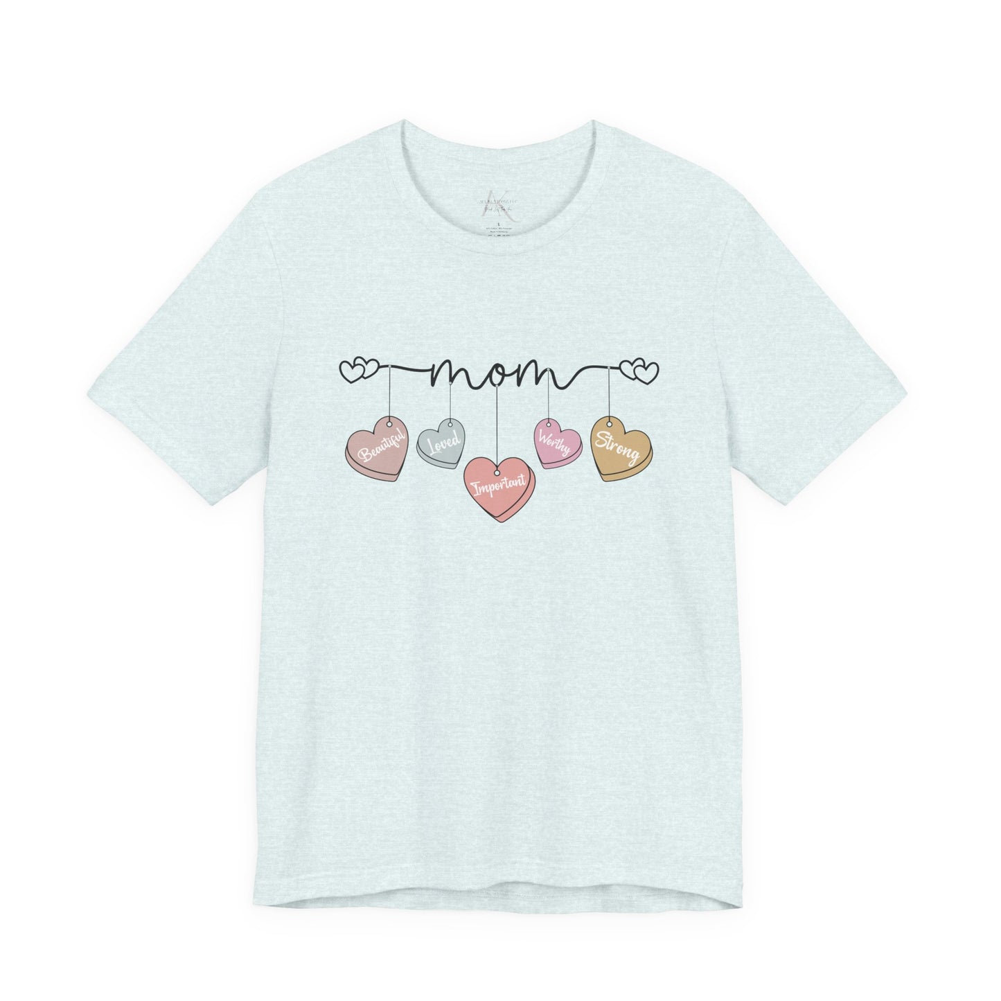 Mom Heart Garland T-Shirt — Mother’s Day Cute Pastel Hearts Tee
