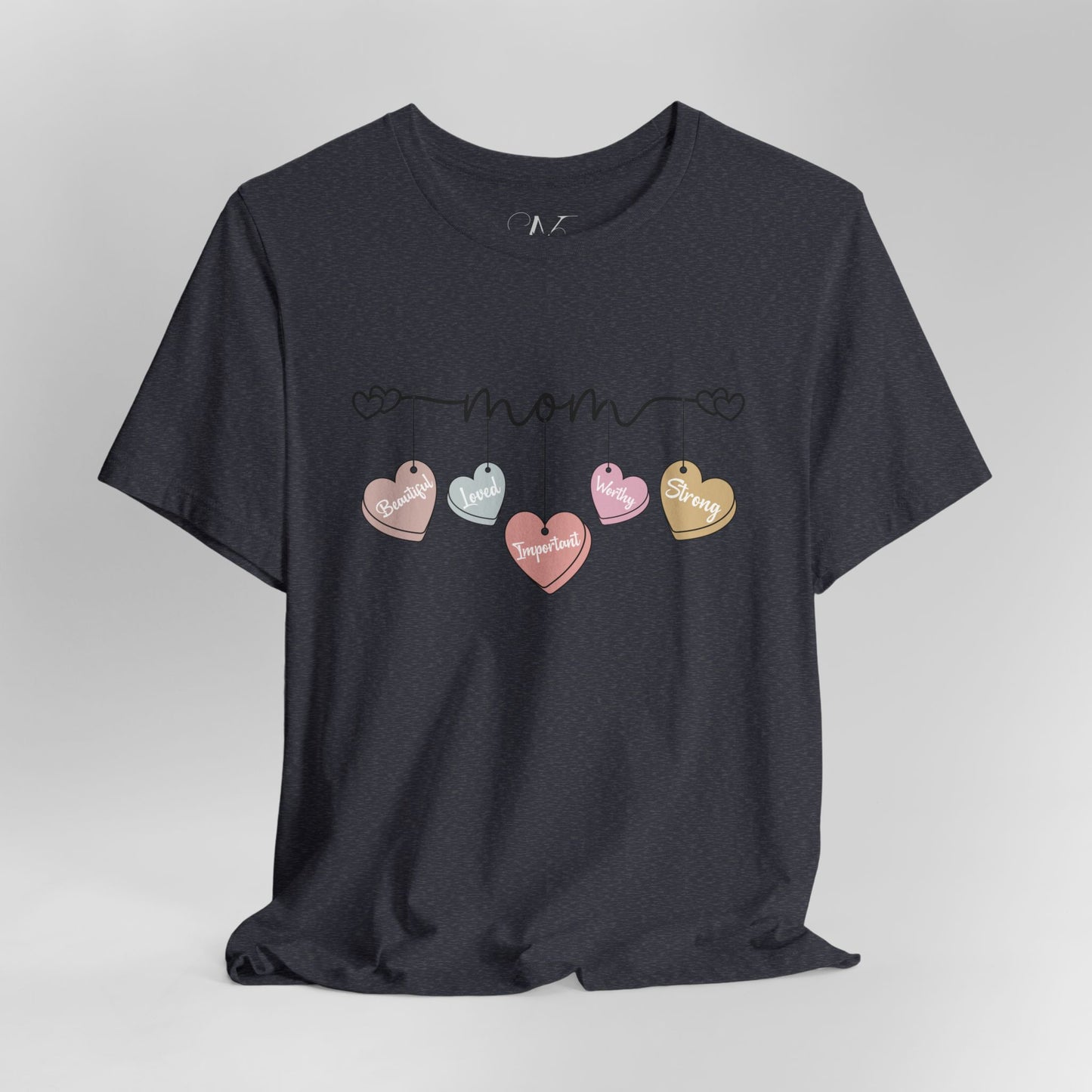 Mom Heart Garland T-Shirt — Mother’s Day Cute Pastel Hearts Tee