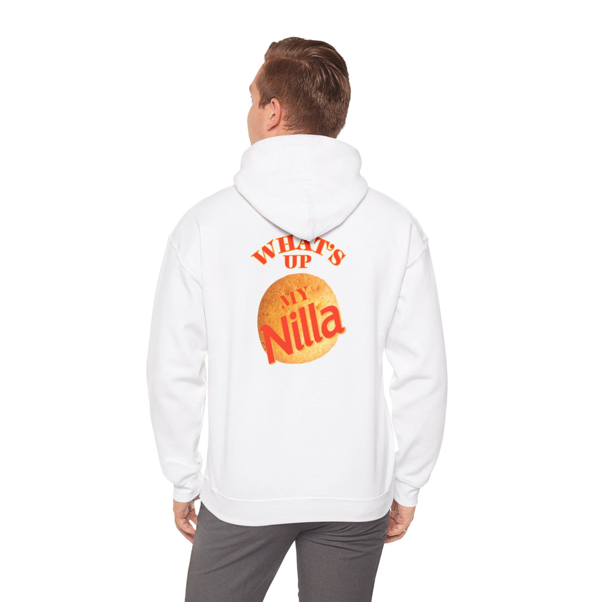 Nilla Wafer Graphic Hoodie - "What's Up My Nilla" Retro Snack Lover Sweatshirt