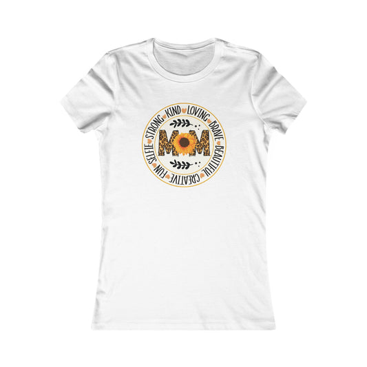 Women's Tee - Sunflower Mom Vibe "Strong • Kind • Loving" Floral Graphic