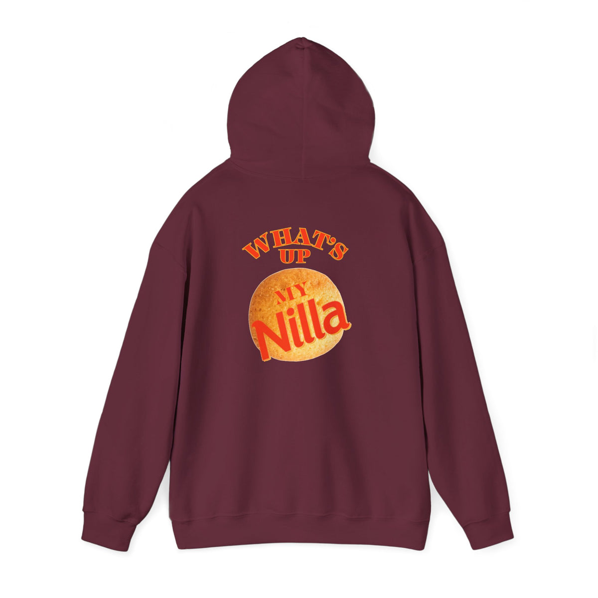 Nilla Wafer Graphic Hoodie - "What's Up My Nilla" Retro Snack Lover Sweatshirt