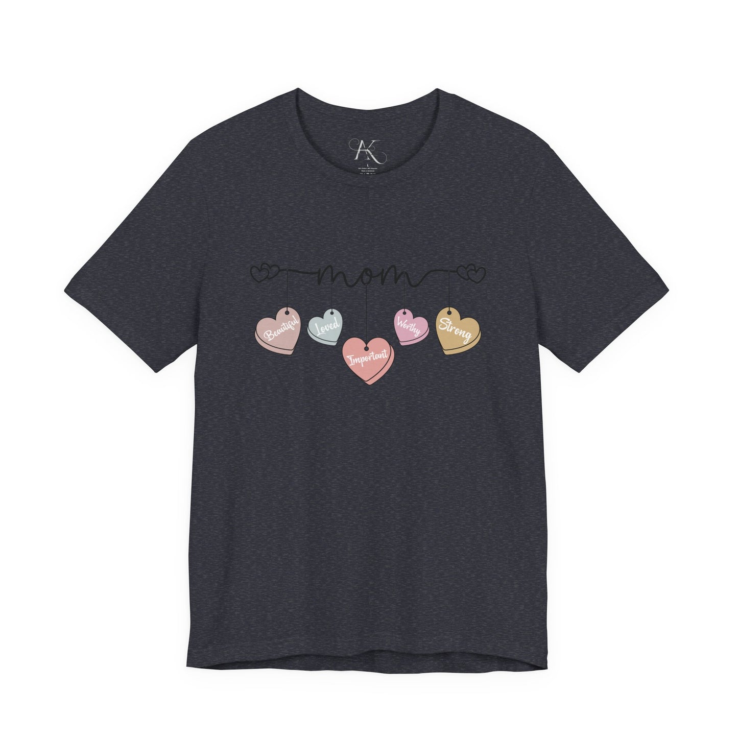 Mom Heart Garland T-Shirt — Mother’s Day Cute Pastel Hearts Tee