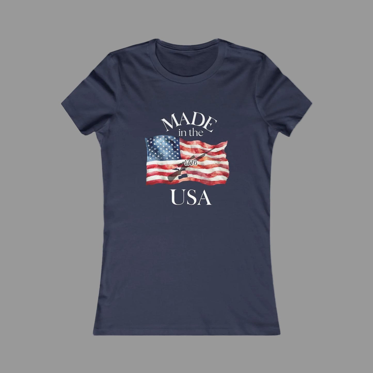 Women's Tee — "Made in the USA" American Flag Patriotic Shirt