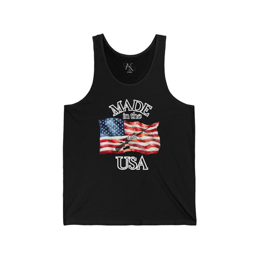 Made in the USA Flag Tank Top – Patriotic American Flag Summer Shirt