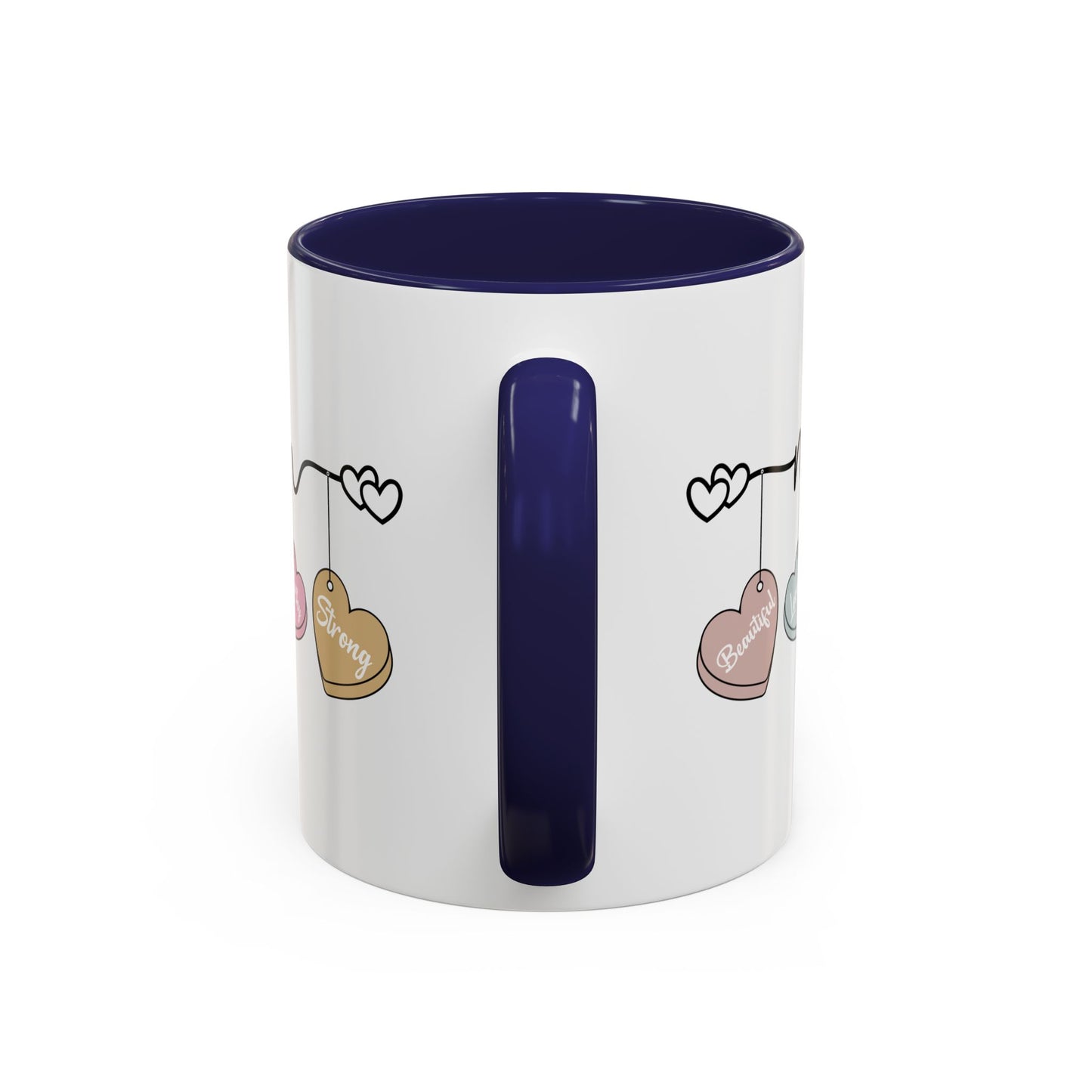 Mother’s Day Heart Charms Accent Coffee Mug — 'Mom' with Loving Words (11/15oz)