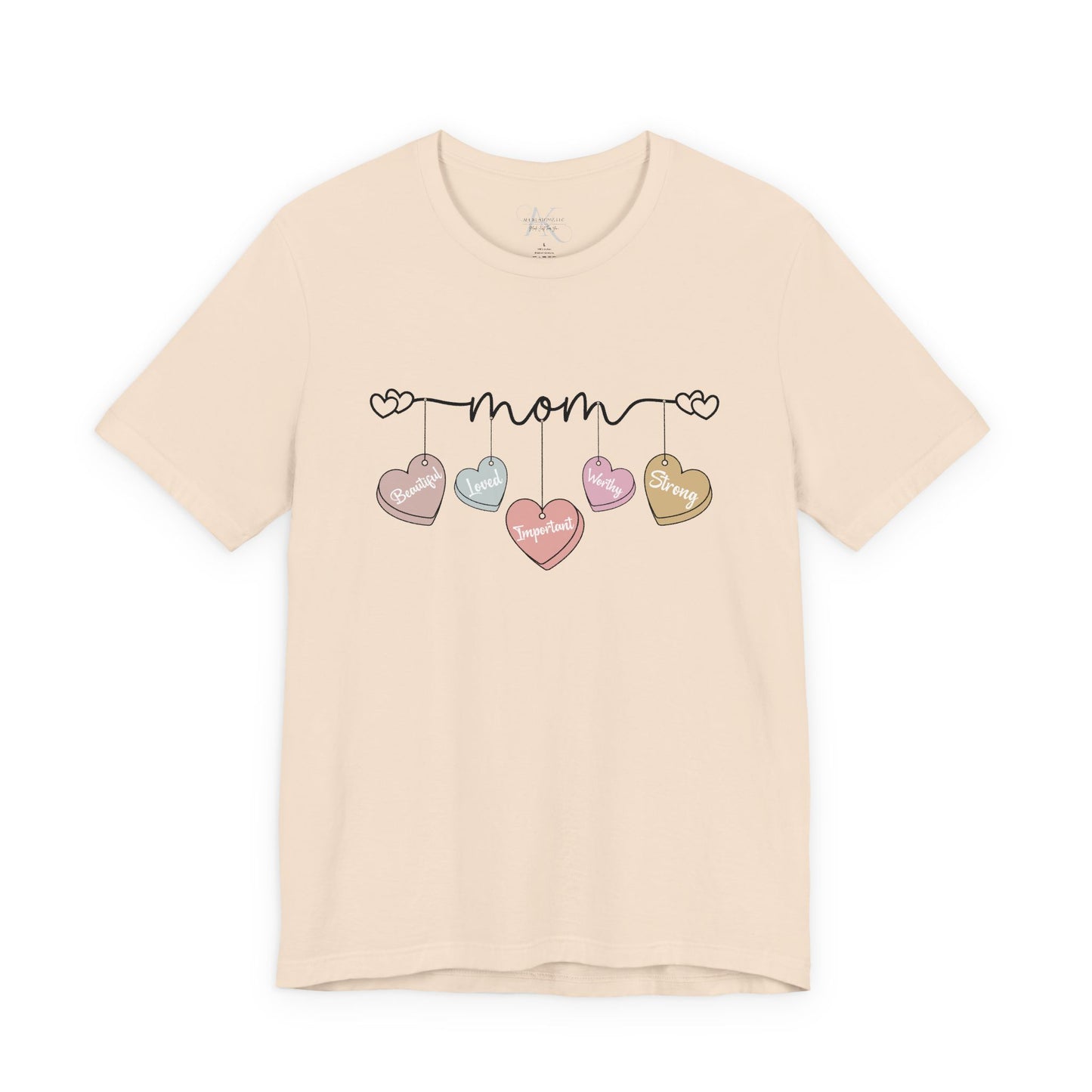Mom Heart Garland T-Shirt — Mother’s Day Cute Pastel Hearts Tee