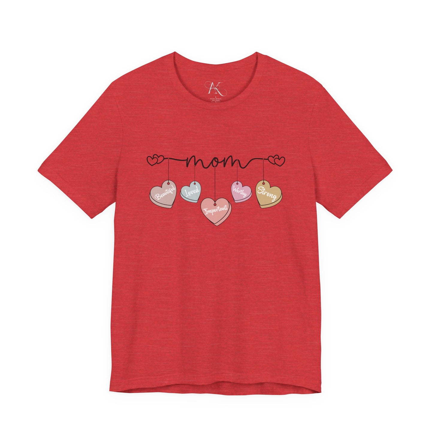 Mom Heart Garland T-Shirt — Mother’s Day Cute Pastel Hearts Tee