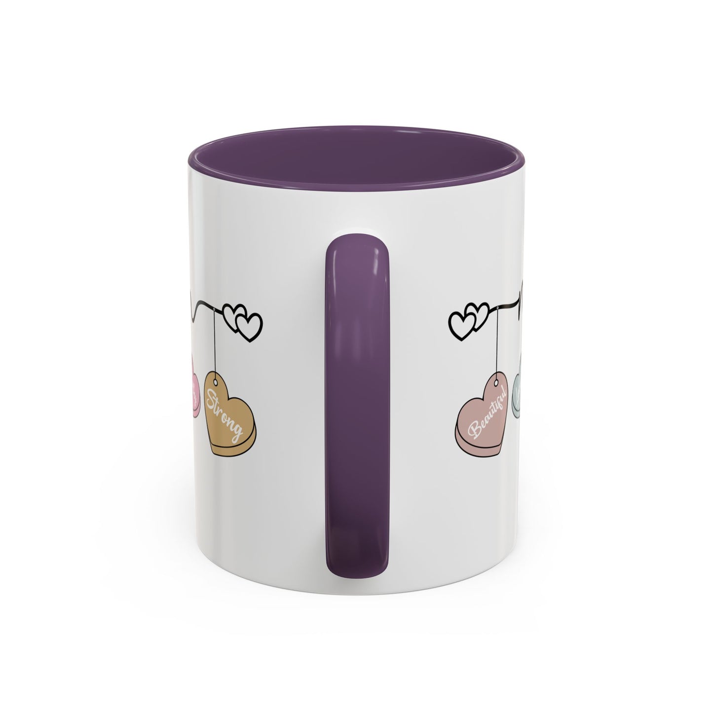 Mother’s Day Heart Charms Accent Coffee Mug — 'Mom' with Loving Words (11/15oz)