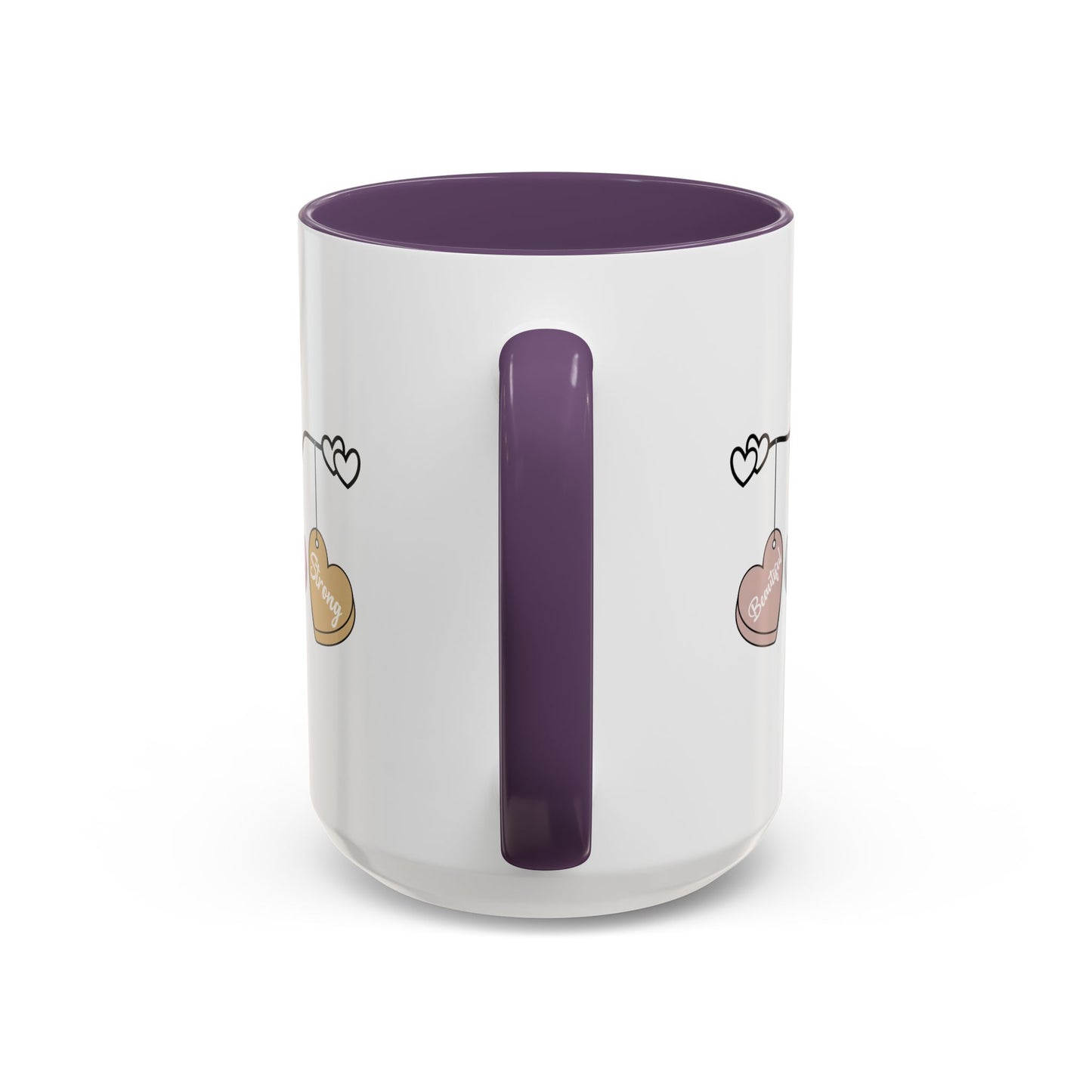 Mother’s Day Heart Charms Accent Coffee Mug — 'Mom' with Loving Words (11/15oz)