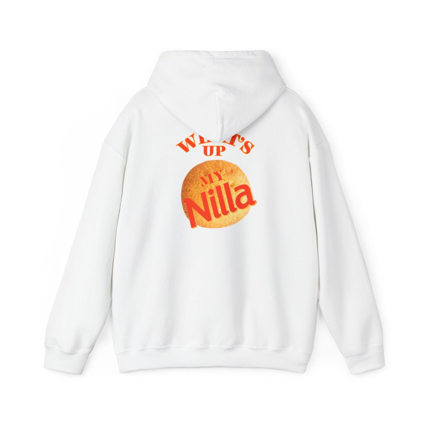 Nilla Wafer Graphic Hoodie - "What's Up My Nilla" Retro Snack Lover Sweatshirt