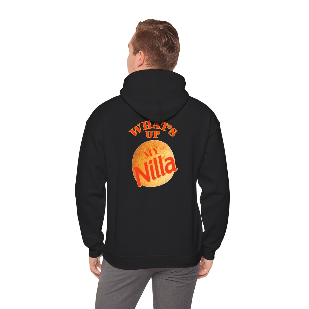 Nilla Wafer Graphic Hoodie - "What's Up My Nilla" Retro Snack Lover Sweatshirt
