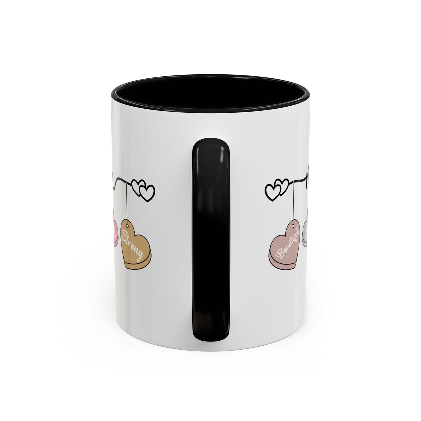 Mother’s Day Heart Charms Accent Coffee Mug — 'Mom' with Loving Words (11/15oz)