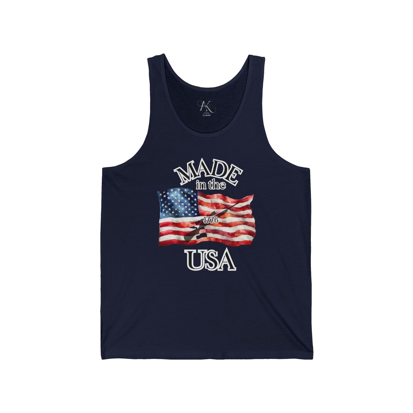 Made in the USA Flag Tank Top – Patriotic American Flag Summer Shirt