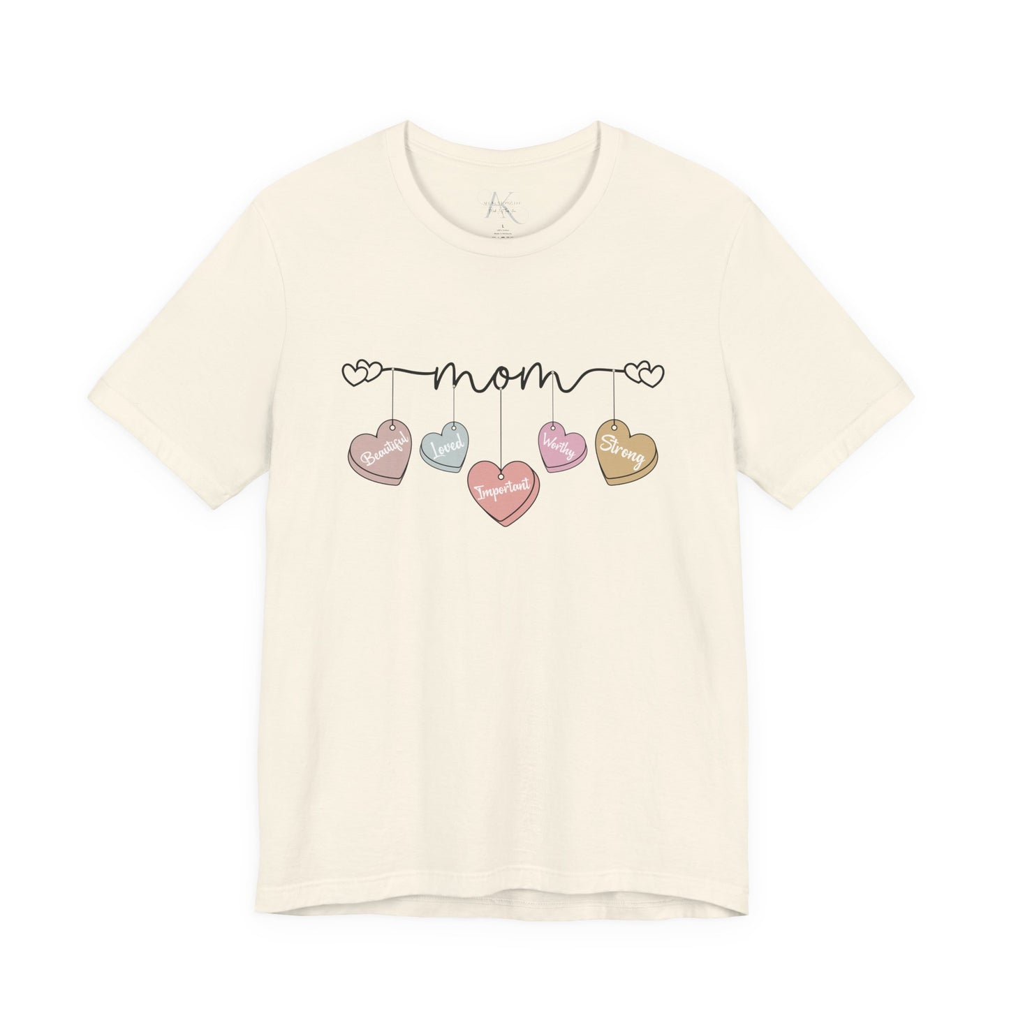 Mom Heart Garland T-Shirt — Mother’s Day Cute Pastel Hearts Tee