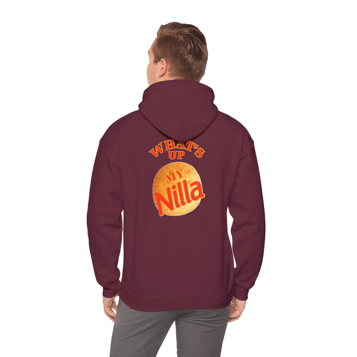 Nilla Wafer Graphic Hoodie - "What's Up My Nilla" Retro Snack Lover Sweatshirt
