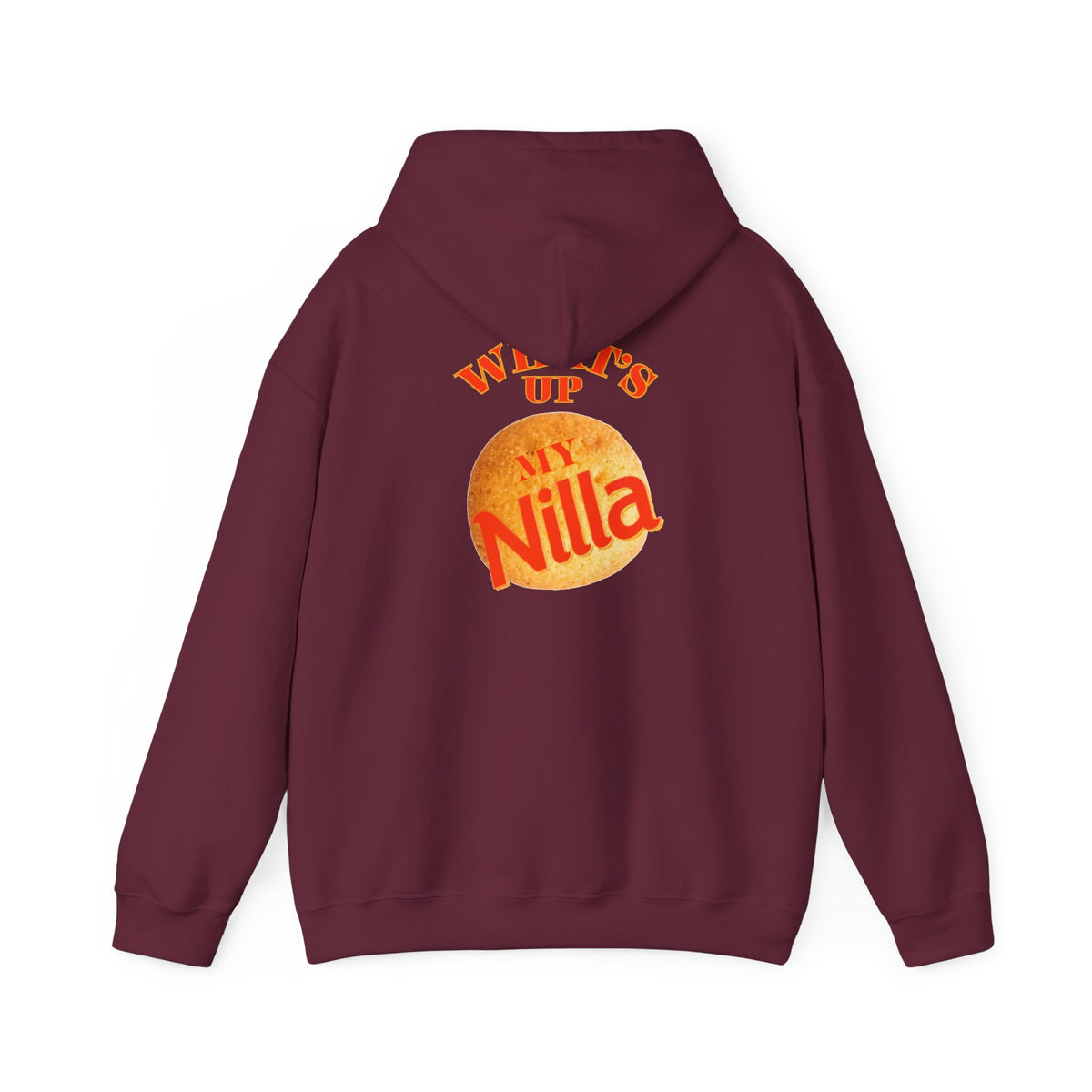 Nilla Wafer Graphic Hoodie - "What's Up My Nilla" Retro Snack Lover Sweatshirt