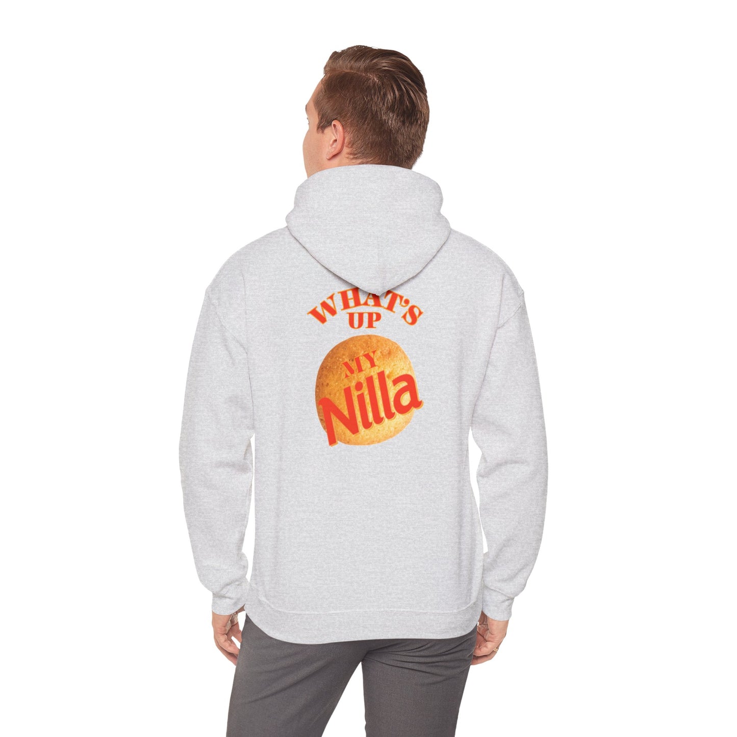 Nilla Wafer Graphic Hoodie - "What's Up My Nilla" Retro Snack Lover Sweatshirt