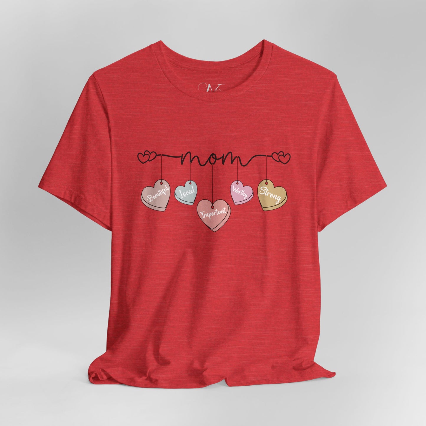 Mom Heart Garland T-Shirt — Mother’s Day Cute Pastel Hearts Tee