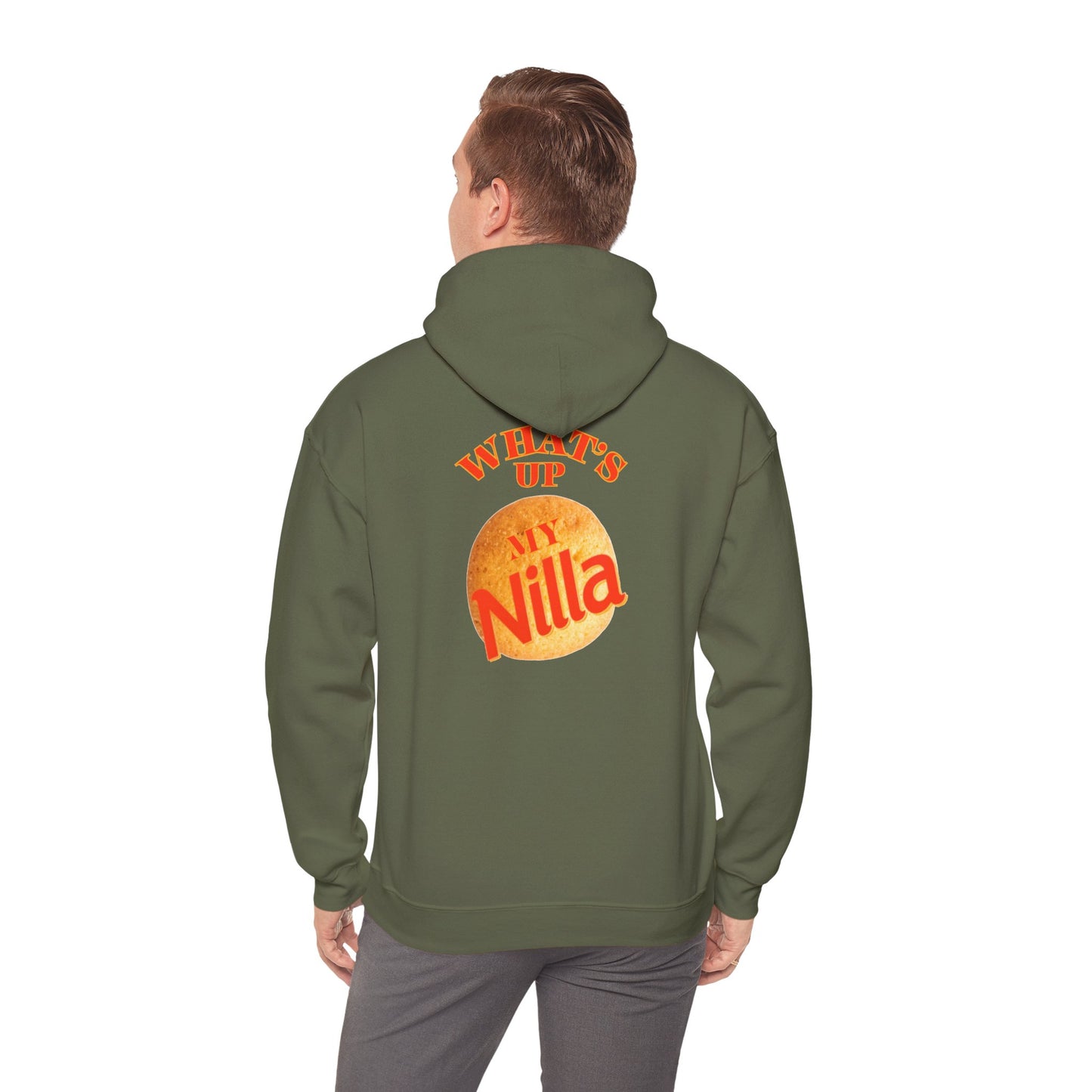 Nilla Wafer Graphic Hoodie - "What's Up My Nilla" Retro Snack Lover Sweatshirt