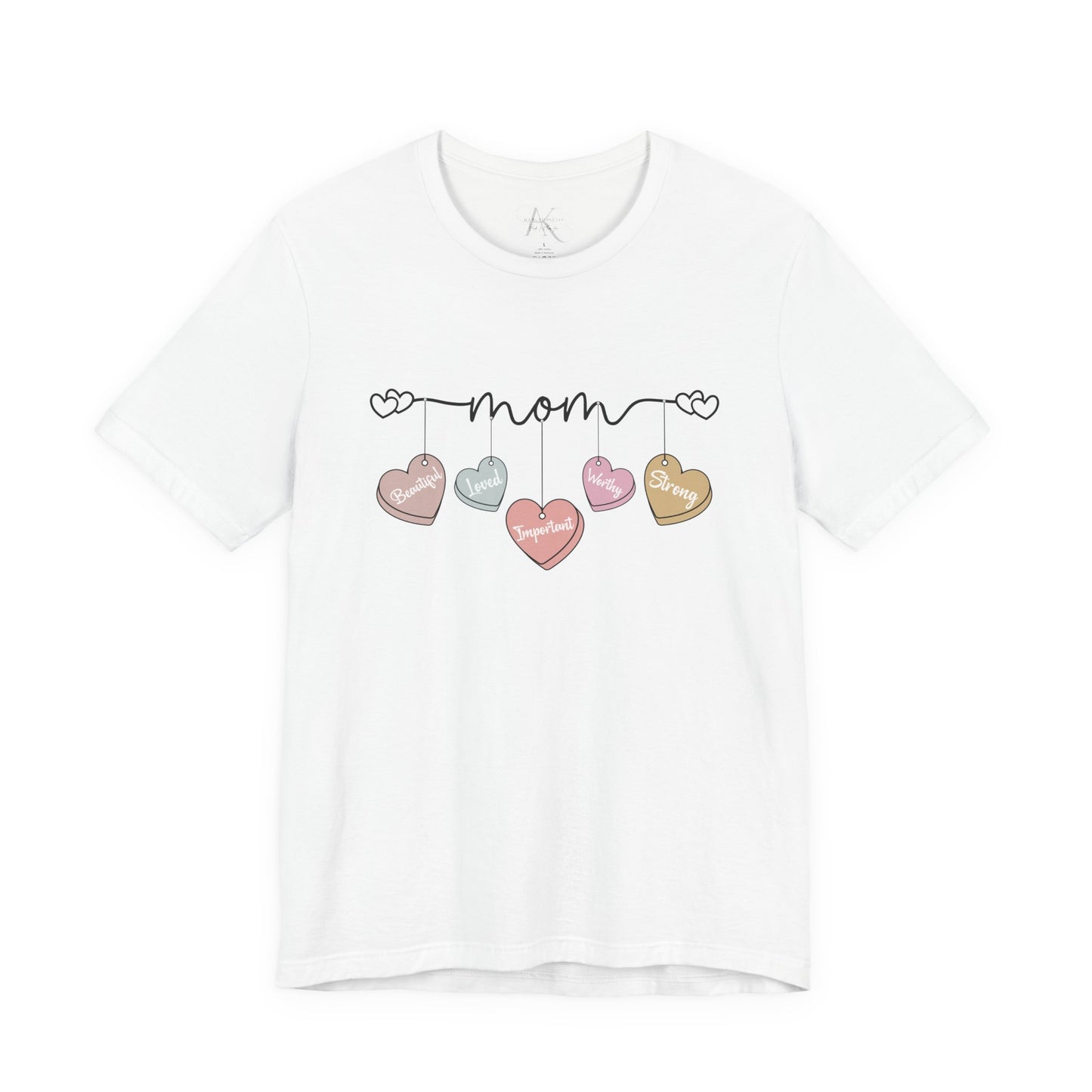Mom Heart Garland T-Shirt — Mother’s Day Cute Pastel Hearts Tee