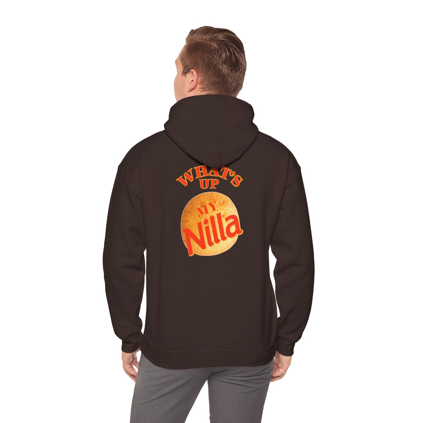Nilla Wafer Graphic Hoodie - "What's Up My Nilla" Retro Snack Lover Sweatshirt