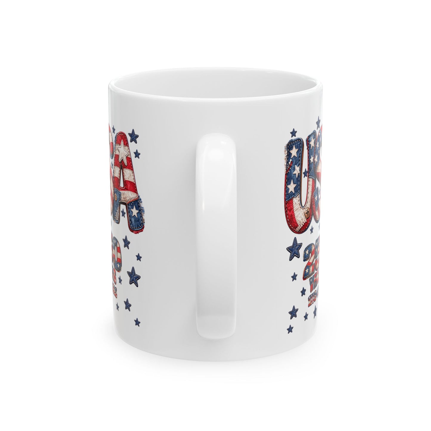 USA Flag Ceramic Mug – Patriotic 250 Years Stars & Stripes Coffee Cup (11oz, 15oz)