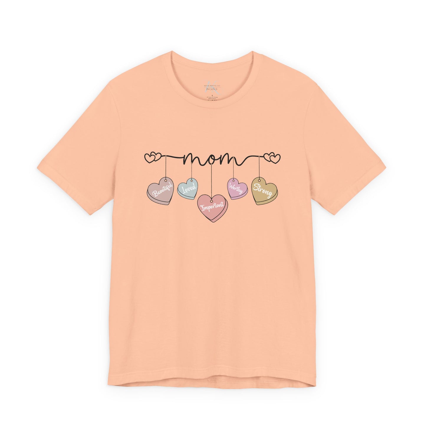 Mom Heart Garland T-Shirt — Mother’s Day Cute Pastel Hearts Tee