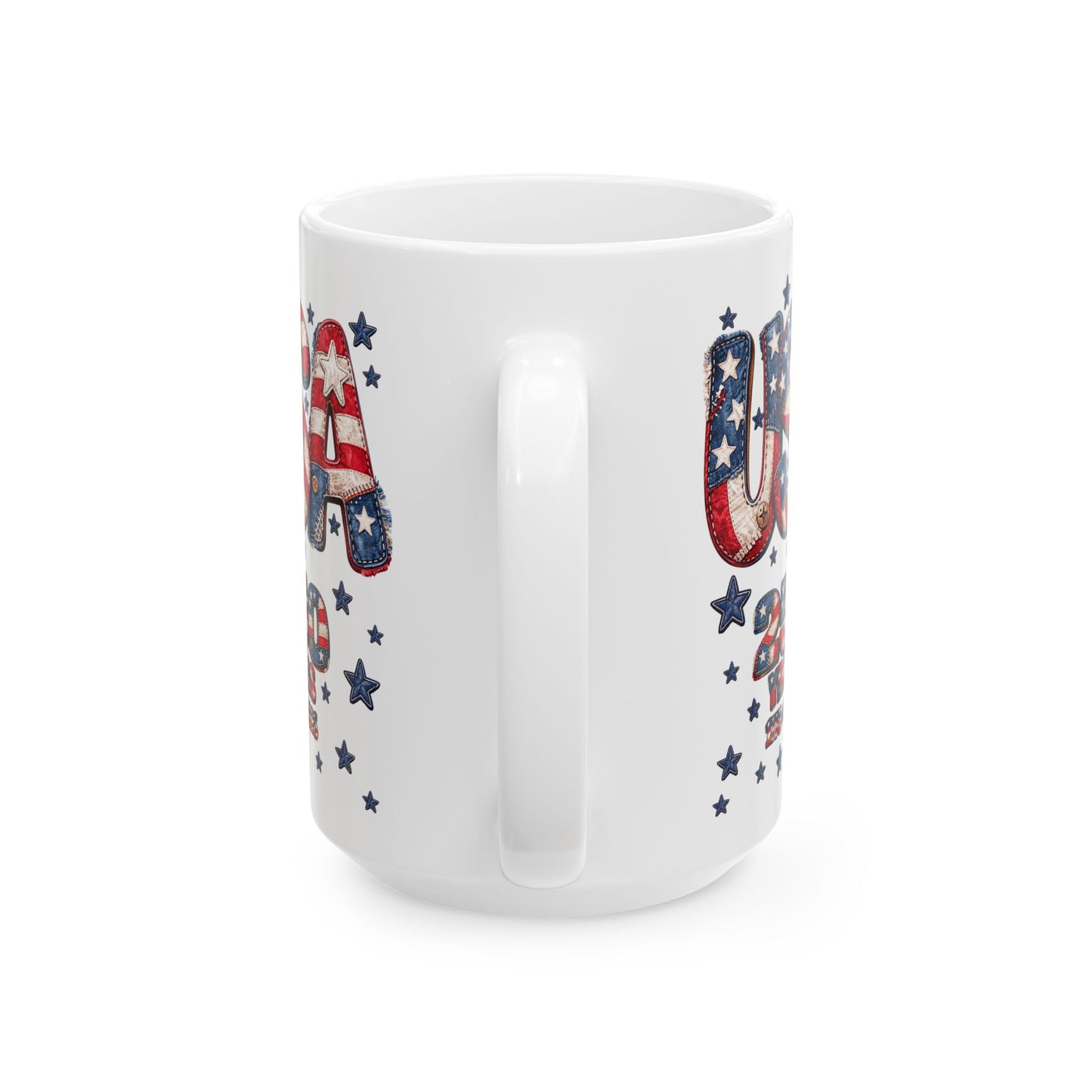 USA Flag Ceramic Mug – Patriotic 250 Years Stars & Stripes Coffee Cup (11oz, 15oz)