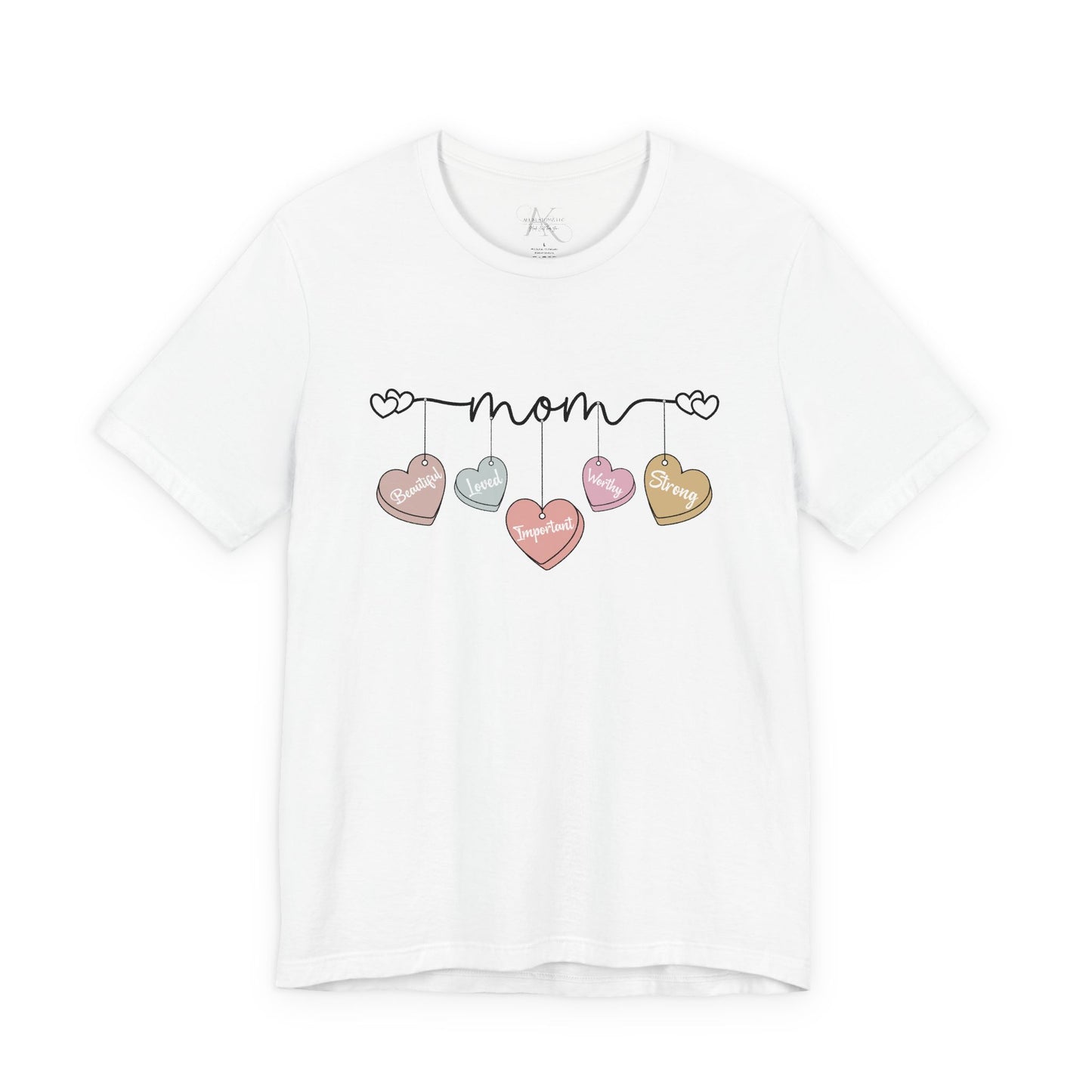 Mom Heart Garland T-Shirt — Mother’s Day Cute Pastel Hearts Tee