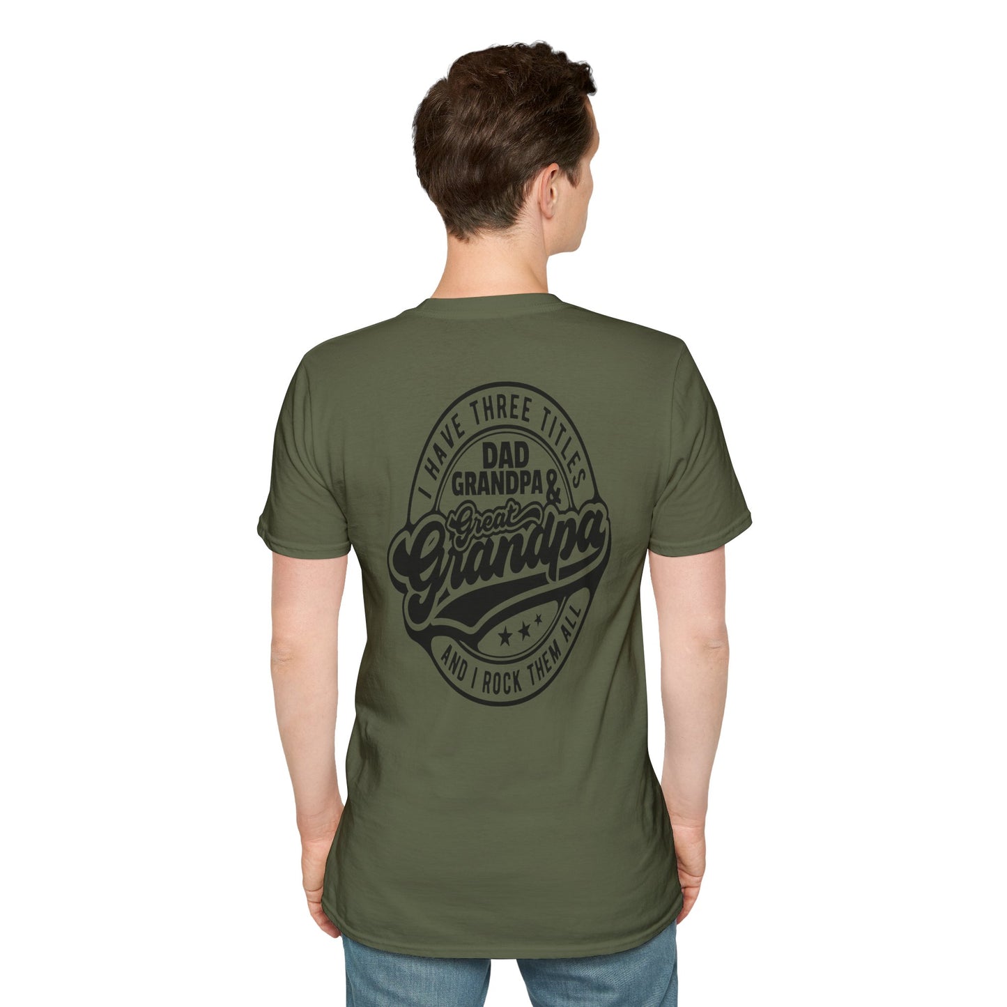 Great Grandpa T-Shirt — "I Have Three Titles: Dad, Grandpa & Great Grandpa" Retro Graphic