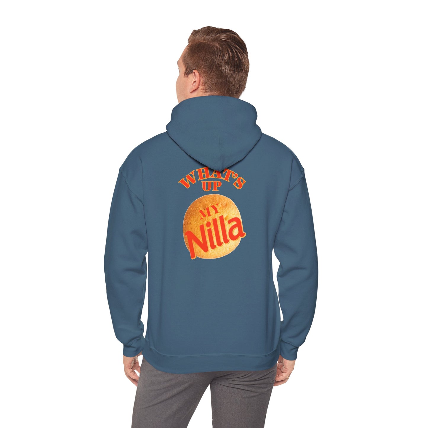 Nilla Wafer Graphic Hoodie - "What's Up My Nilla" Retro Snack Lover Sweatshirt
